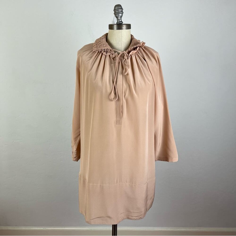 MaxMara Weekend Beige Silk Mockneck Tunic